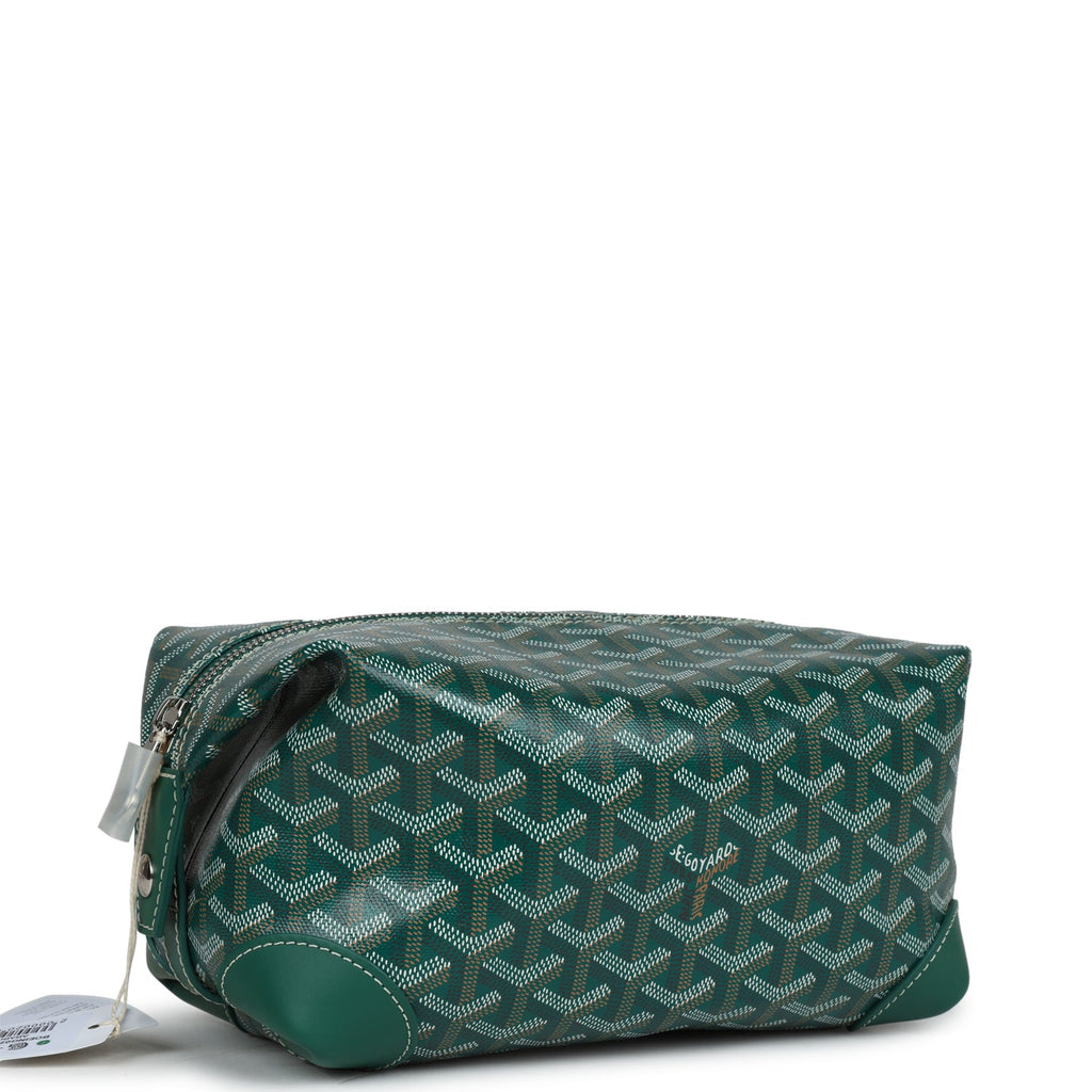 Goyard Goyardine Green Boeing Toiletry 25 Bag Palladium Hardware Green New or Never Worn Canvas