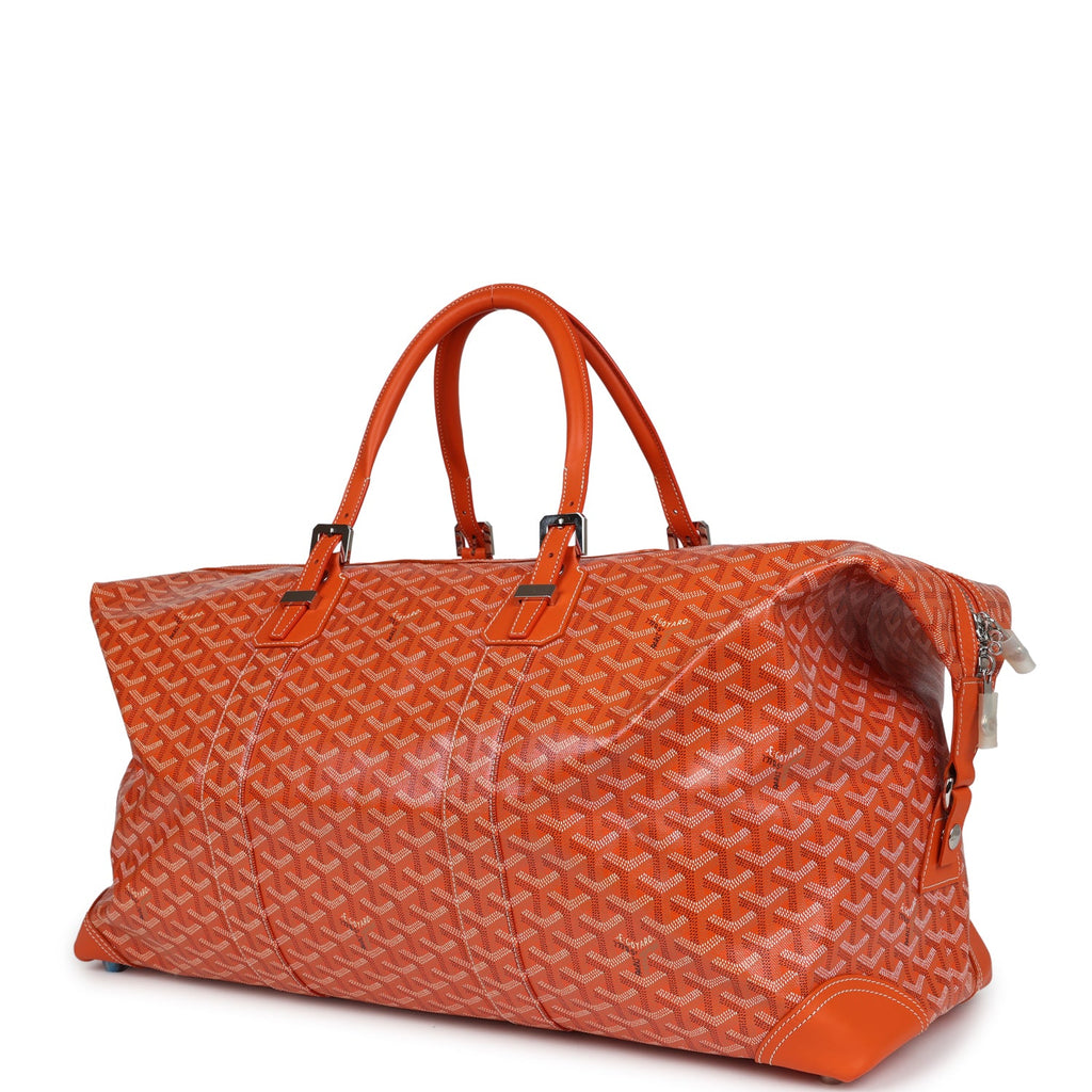 Goyard Goyardine Orange Boeing 55 Travel Bag Palladium Hardware