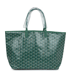 Goyard Goyardine Green St. Louis PM Tote Bag Palladium Hardware