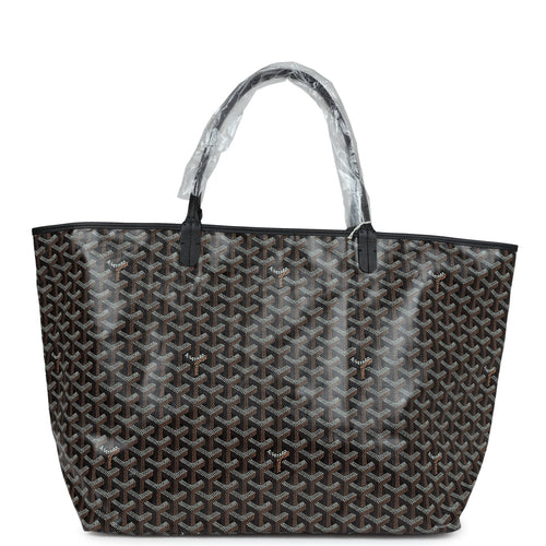 Goyard Goyardine Black Saint Louis GM Tote Bag Palladium Hardware