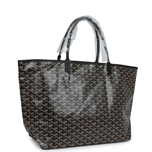 Goyard Goyardine Black Saint Louis GM Tote Bag Palladium Hardware