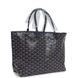 Goyard Goyardine Navy St. Louis PM Tote Bag Palladium Hardware