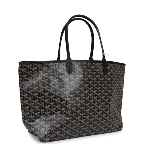 Goyard Goyardine Black St. Louis PM Tote Bag Palladium Hardware