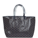 Goyard Goyardine Navy St. Louis PM Tote Bag Palladium Hardware