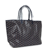 Goyard Goyardine Navy St. Louis PM Tote Bag Palladium Hardware