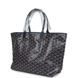 Goyard Goyardine Navy St. Louis PM Tote Bag Palladium Hardware