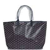 Goyard Goyardine Navy St. Louis PM Tote Bag Palladium Hardware