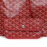 Goyard Goyardine Red St. Louis PM Tote Bag Palladium Hardware