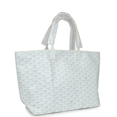 Goyard Goyardine White St. Louis PM Tote Bag Palladium Hardware