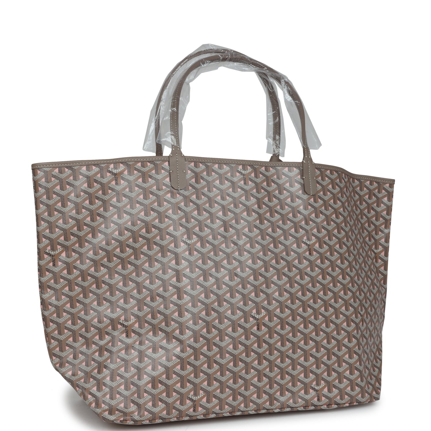 Goyard Goyardine Greige and Pink Claire Voie St. Louis GM Tote Bag Pal ...