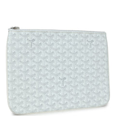 Goyard Goyardine White Senat MM Pouch Palladium Hardware