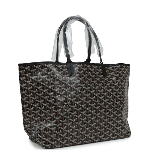 Goyard Goyardine Black St. Louis PM Tote Bag Palladium Hardware