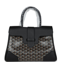 Goyard Saigon Tote Black Goyardine Canvas Palladium Hardware