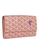 Goyard Varenne Continental Wallet Bag Pink Goyardine Canvas & Vauzelles Calfskin Palladium Hardware