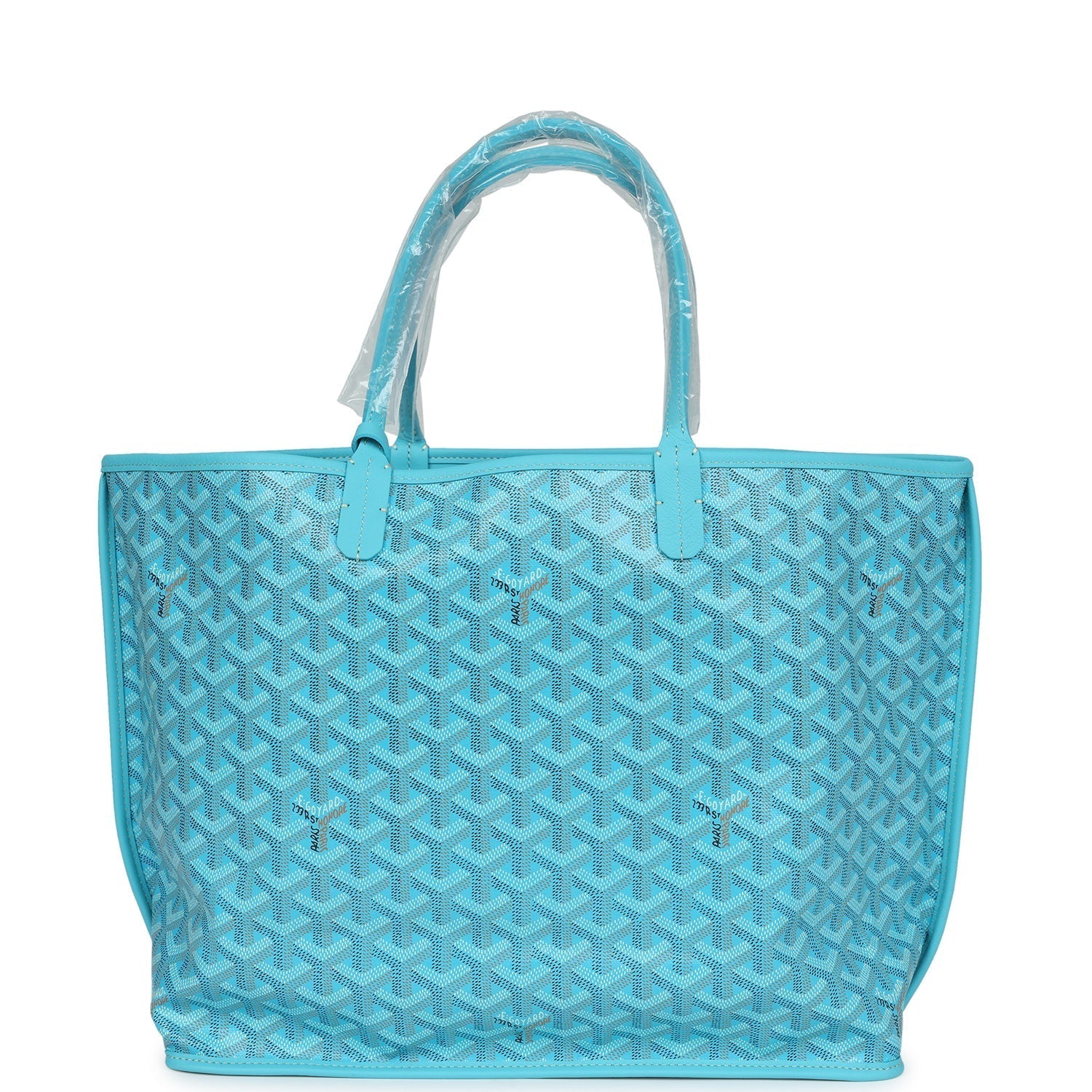 Goyard Goyardine Turquoise Anjou PM Embroidered Seahorse Bag Palladium ...