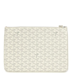 Goyard Goyardine White Senat MM Pouch Palladium Hardware