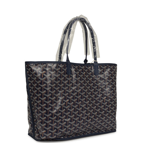 Goyard Anjou PM Navy Goyardine Canvas Palladium Hardware