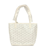 Goyard Goyardine Anjou White Mini Bag Palladium Hardware