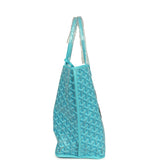 Goyard Goyardine Turquoise Anjou PM Embroidered Seahorse Bag Palladium Hardware