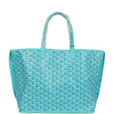 Goyard Goyardine Turquoise Anjou PM Embroidered Seahorse Bag Palladium Hardware