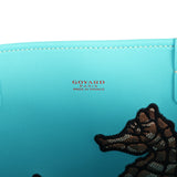 Goyard Goyardine Turquoise Anjou PM Embroidered Seahorse Bag Palladium Hardware