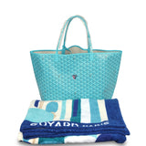 Goyard Goyardine Turquoise St. Louis GM Tote Bag Palladium Hardware