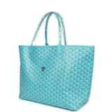 Goyard Goyardine Turquoise St. Louis GM Tote Bag Palladium Hardware