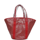 Goyard Limited Edition Eden Rock Belharra Beach Bag Red Goyardine Canvas & Chevroches Calfskin Palladium Hardware & Beach Towel