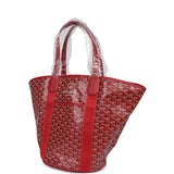 Goyard Limited Edition Eden Rock Belharra Beach Bag Red Goyardine Canvas & Chevroches Calfskin Palladium Hardware & Beach Towel