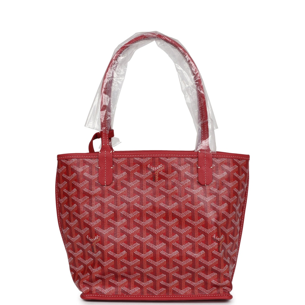 Goyard Goyardine Red Anjou Mini Bag Palladium Hardware Red New and Never Worn Canvas