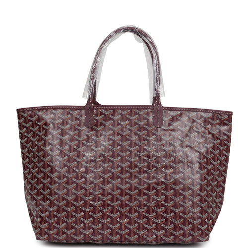 Goyard Goyardine Burgundy St. Louis PM Tote Bag Palladium Hardware