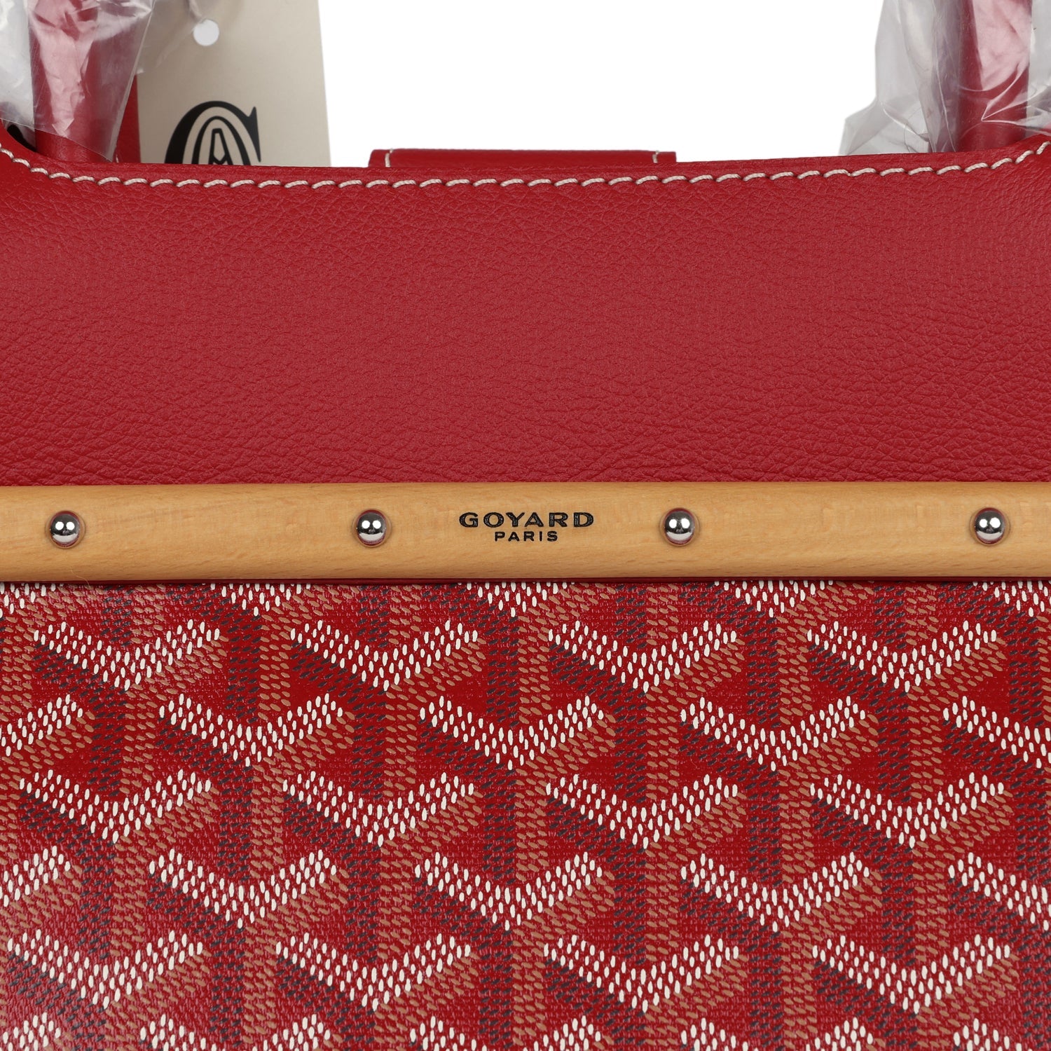 CHYPRE WALLET-POUCH 21 IN WINE RED GOYARDINE CANVAS AND CALFSKIN