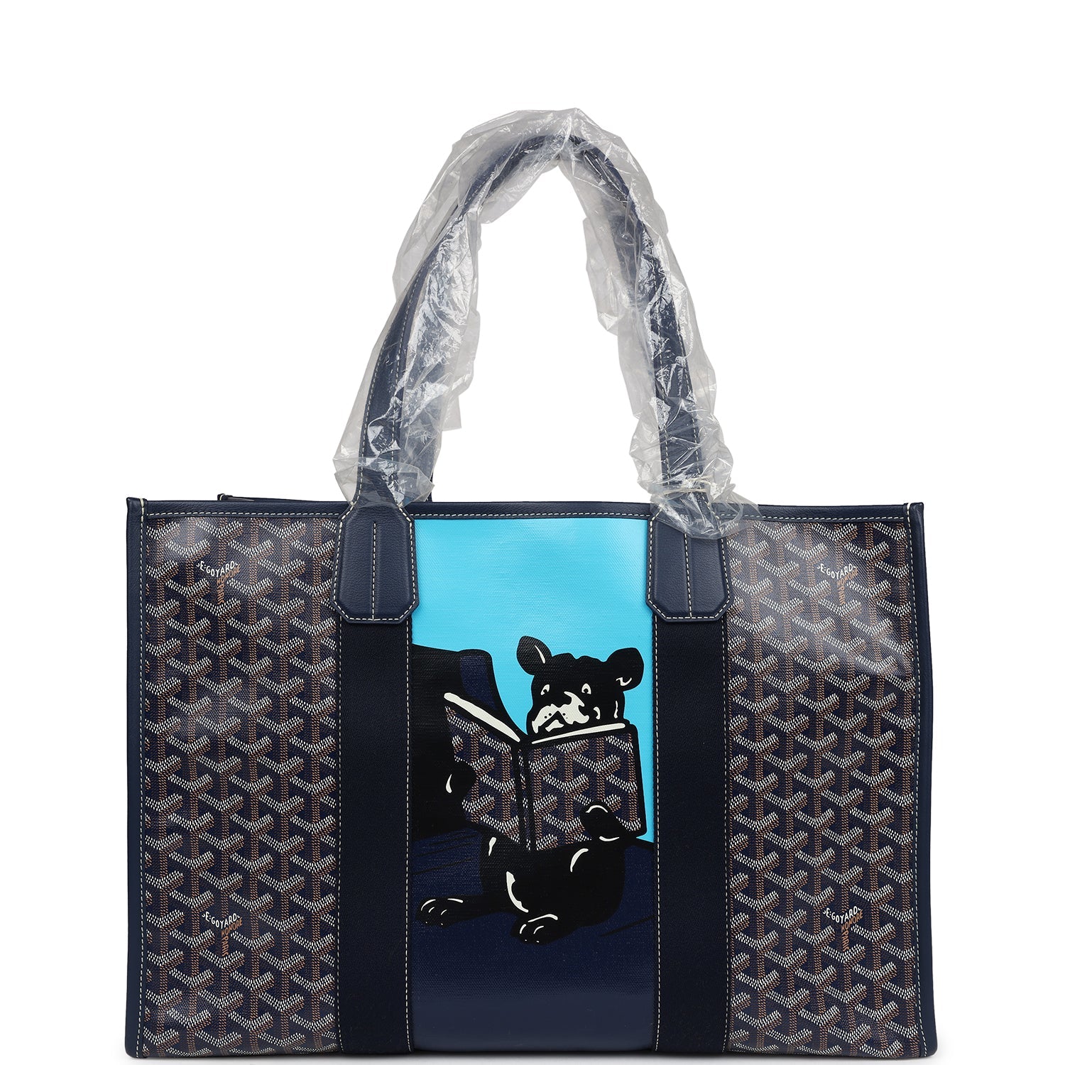 SAINT LOUIS PM 34 IN NAVY BLUE GOYARDINE CANVAS AND CALFSKIN