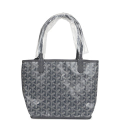 Goyard Goyardine Grey Anjou Mini Reversible Tote Bag Palladium Hardwar