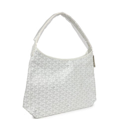 Goyard Goyardine White Boheme Hobo Bag Palladium Hardware