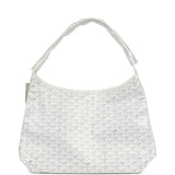 Goyard Goyardine White Boheme Hobo Bag Palladium Hardware