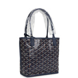 Goyard Goyardine Anjou Navy Blue Mini Bag Palladium Hardware