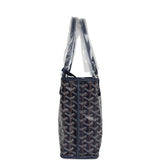 Goyard Goyardine Anjou Navy Blue Mini Bag Palladium Hardware