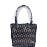 Goyard Goyardine Anjou Navy Blue Mini Bag Palladium Hardware