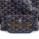 Goyard Goyardine Anjou Navy Blue Mini Bag Palladium Hardware