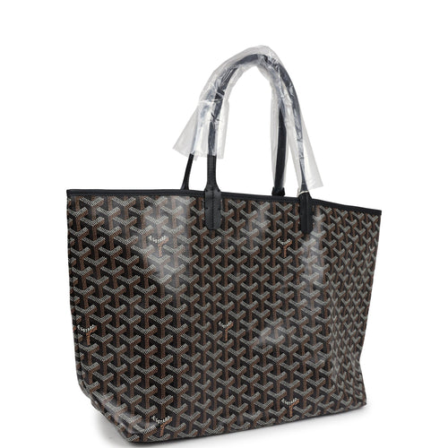 Goyard Goyardine Black St. Louis PM Tote Bag Palladium Hardware