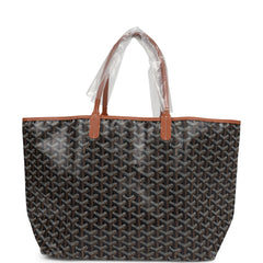 Goyard Goyardine Black & Tan St. Louis PM Tote Bag Palladium Hardware