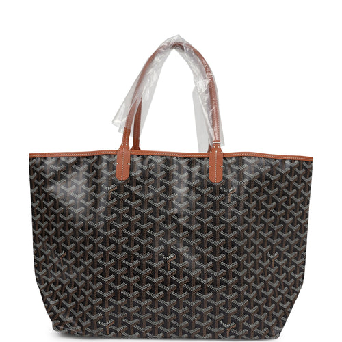 Goyard Goyardine Black & Tan St. Louis PM Tote Bag Palladium Hardware