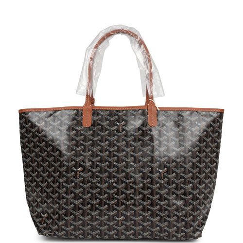 Goyard Goyardine Black and Brown St. Louis PM Tote Bag Palladium Hardware
