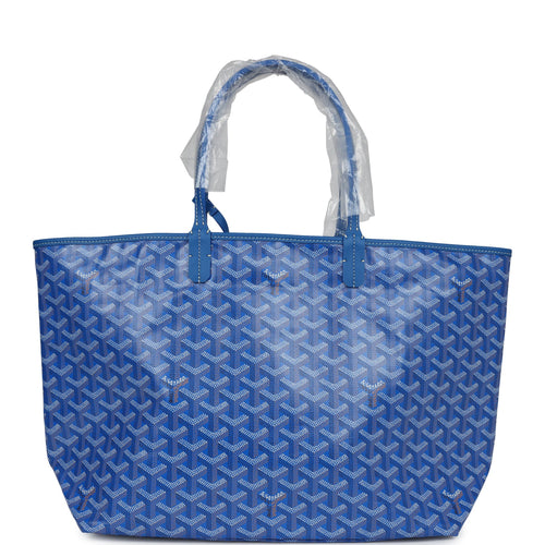 Goyard Goyardine Blue St. Louis PM Tote Bag Palladium Hardware