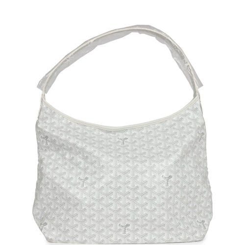 Goyard Goyardine White Boheme Hobo Bag Palladium Hardware