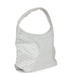 Goyard Goyardine White Boheme Hobo Bag Palladium Hardware