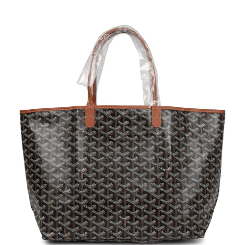 Goyard Goyardine Black & Tan St. Louis PM Tote Bag Palladium Hardware