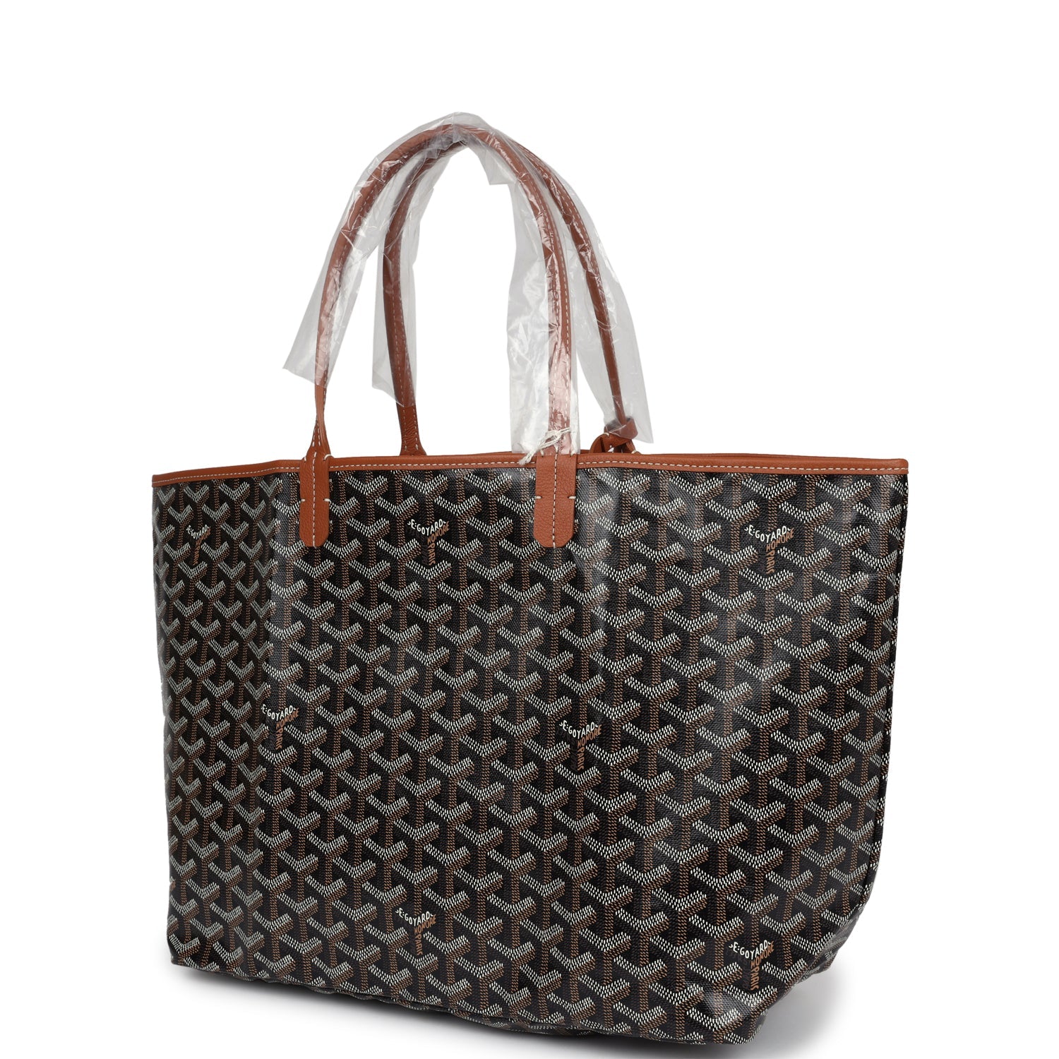 Goyard Goyardine Black & Tan St. Louis PM Tote Bag Palladium Hardware ...