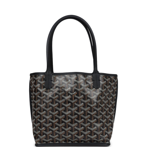 Goyard Goyardine Anjou Black Mini Bag Palladium Hardware